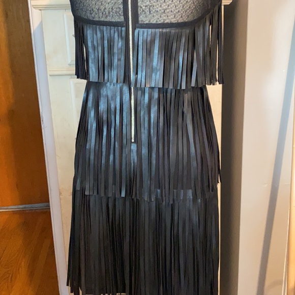 LIU JO FRINGED BLACK DRESS - 42 Italian US Small Excellent condition - Picture 8 of 12